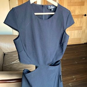 One piece black maxi dress with open back and cut out Size large